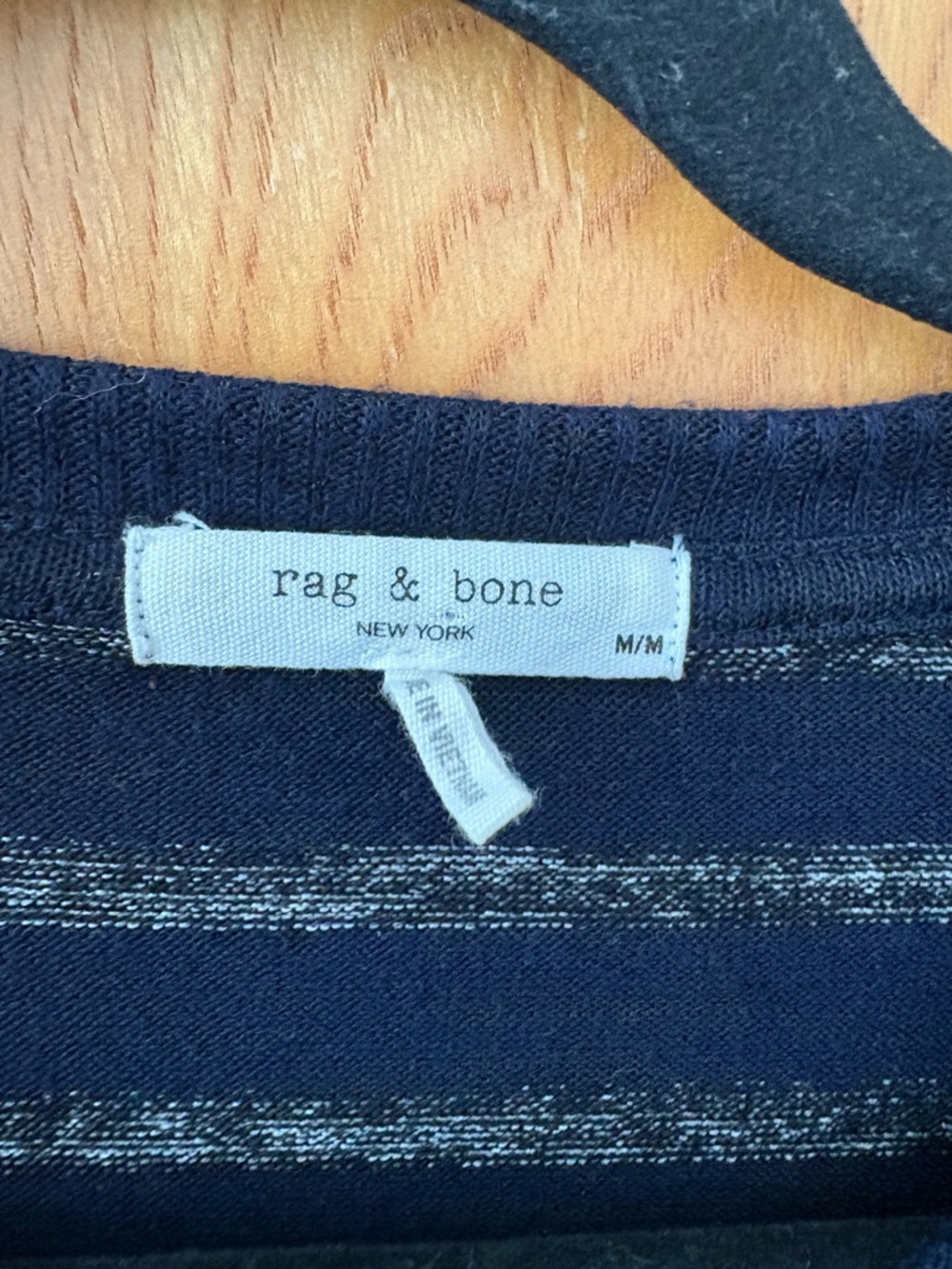 Rag & Bone Navy Crewneck stripe Sweater M - Picture 3 of 9